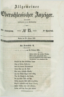 Allgemeiner Oberschlesischer Anzeiger. Jg.39, Quartal 1, № 15 (20 Februar 1841)