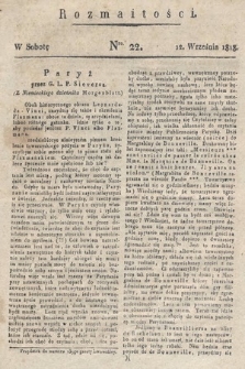 Rozmaitości. 1818, nr 22