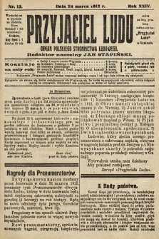 Przyjaciel Ludu : organ Polskiego Stronnictwa Ludowego. 1912, nr 13