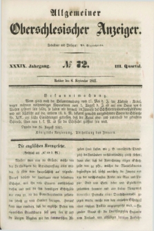 Allgemeiner Oberschlesischer Anzeiger. Jg.39, Quartal 3, № 72 (8 September 1841)