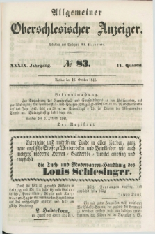 Allgemeiner Oberschlesischer Anzeiger. Jg.39, Quartal 4, № 83 (16 October 1841)