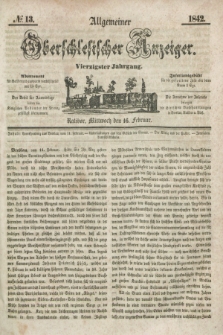 Allgemeiner Oberschlesischer Anzeiger. Jg.40, № 13 (16 Februar 1842) + dod.