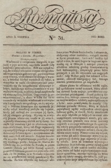 Rozmaitości : pismo dodatkowe do Gazety Lwowskiej. 1833, nr 31