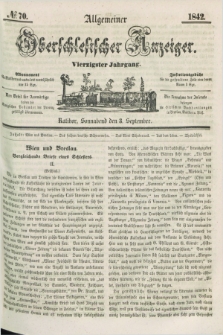 Allgemeiner Oberschlesischer Anzeiger. Jg.40, № 70 (3 September 1842) + dod.