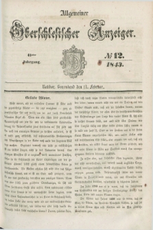 Allgemeiner Oberschlesischer Anzeiger. Jg.41, № 12 (11 Februar 1843)