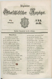 Allgemeiner Oberschlesischer Anzeiger. Jg.41, № 14 (18 Februar 1843)