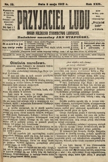 Przyjaciel Ludu : organ Polskiego Stronnictwa Ludowego. 1912, nr 19