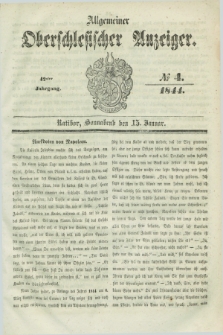 Allgemeiner Oberschlesischer Anzeiger. Jg.42, № 4 (13 Januar 1844) + dod.