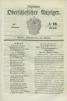 Allgemeiner Oberschlesischer Anzeiger. Jg.42, № 13 (14 Februar 1844) + dod.