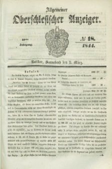 Allgemeiner Oberschlesischer Anzeiger. Jg.42, № 18 (2 März 1844) + dod.