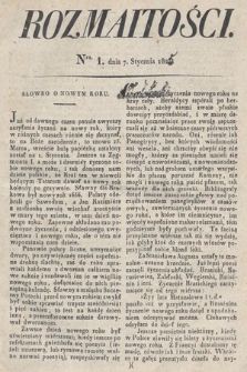 Rozmaitości : oddział literacki Gazety Lwowskiej. 1825, nr 1