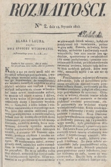 Rozmaitości : oddział literacki Gazety Lwowskiej. 1825, nr 2