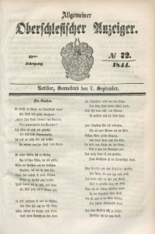 Allgemeiner Oberschlesischer Anzeiger. Jg.42, № 72 (7 September 1844) + dod.