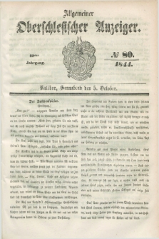 Allgemeiner Oberschlesischer Anzeiger. Jg.42, № 80 (5 October 1844) + dod.