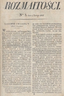 Rozmaitości : oddział literacki Gazety Lwowskiej. 1825, nr 5