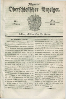 Allgemeiner Oberschlesischer Anzeiger. Jg.43, № 5 (15 Januar 1845) + dod.