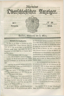 Allgemeiner Oberschlesischer Anzeiger. Jg.43, № 19 (5 März 1845) + dod.