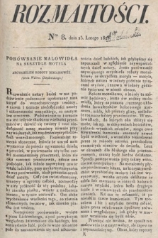 Rozmaitości : oddział literacki Gazety Lwowskiej. 1825, nr 8