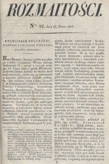 Rozmaitości : oddział literacki Gazety Lwowskiej. 1825, nr 12
