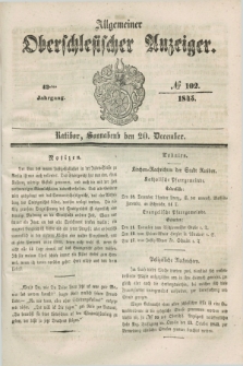 Allgemeiner Oberschlesischer Anzeiger. Jg.43, № 102 (20 December 1845)