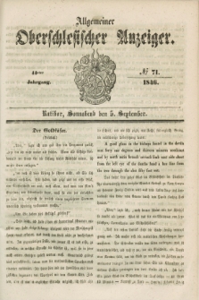 Allgemeiner Oberschlesischer Anzeiger. Jg.44, № 71 (5 September 1846)