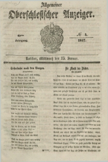 Allgemeiner Oberschlesischer Anzeiger. Jg.45, № 4 (15 Januar 1847)