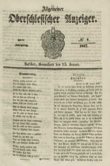 Allgemeiner Oberschlesischer Anzeiger. Jg.45, № 7 (25 Januar 1847)