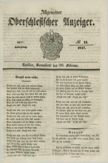 Allgemeiner Oberschlesischer Anzeiger. Jg.45, № 15 (20 Februar 1847)