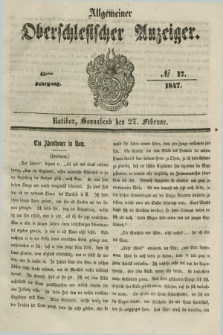 Allgemeiner Oberschlesischer Anzeiger. Jg.45, № 17 (27 Februar 1847)