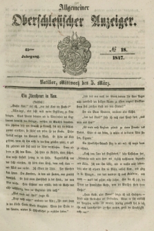 Allgemeiner Oberschlesischer Anzeiger. Jg.45, № 18 (3 März 1847)