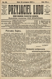 Przyjaciel Ludu : organ Polskiego Stronnictwa Ludowego. 1912, nr 35