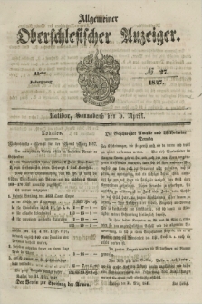 Allgemeiner Oberschlesischer Anzeiger. Jg.45, № 27 (5 April 1847)