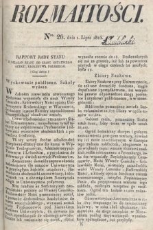 Rozmaitości : oddział literacki Gazety Lwowskiej. 1825, nr 26