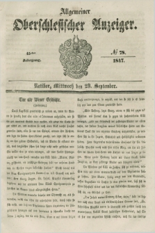 Allgemeiner Oberschlesischer Anzeiger. Jg.45, № 78 (29 September 1847)
