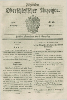 Allgemeiner Oberschlesischer Anzeiger. Jg.45, № 89 (6 November 1847)