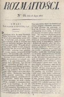 Rozmaitości : oddział literacki Gazety Lwowskiej. 1825, nr 28