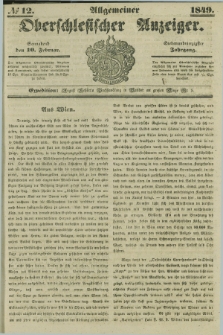 Allgemeiner Oberschlesischer Anzeiger. Jg.47, № 12 (10 Februar 1849)