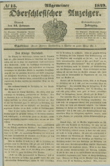 Allgemeiner Oberschlesischer Anzeiger. Jg.47, № 13 (14 Februar 1849)