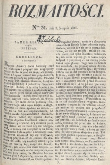 Rozmaitości : oddział literacki Gazety Lwowskiej. 1825, nr 31