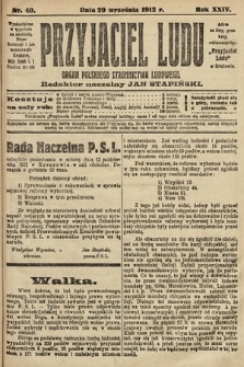 Przyjaciel Ludu : organ Polskiego Stronnictwa Ludowego. 1912, nr 40