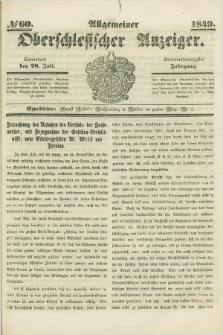 Allgemeiner Oberschlesischer Anzeiger. Jg.47, № 60 (28 Juli 1849)