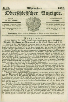 Allgemeiner Oberschlesischer Anzeiger. Jg.47, № 69 (29 August 1849)