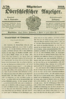 Allgemeiner Oberschlesischer Anzeiger. Jg.47, № 70 (1 September 1849)