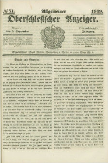 Allgemeiner Oberschlesischer Anzeiger. Jg.47, № 71 (5 September 1849)