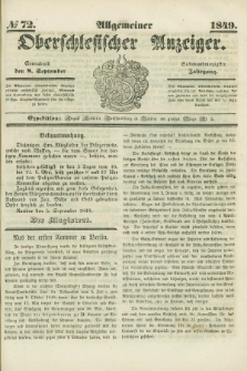 Allgemeiner Oberschlesischer Anzeiger. Jg.47, № 72 (8 September 1849)