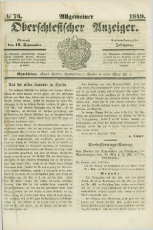 Allgemeiner Oberschlesischer Anzeiger. Jg.47, № 73 (12 September 1849)