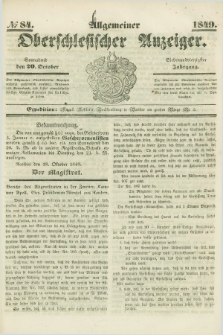 Allgemeiner Oberschlesischer Anzeiger. Jg.47, № 84 (20 October 1849)