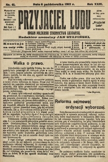 Przyjaciel Ludu : organ Polskiego Stronnictwa Ludowego. 1912, nr 41