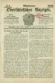 Allgemeiner Oberschlesischer Anzeiger. Jg.48, № 1 (2 Januar 1850)