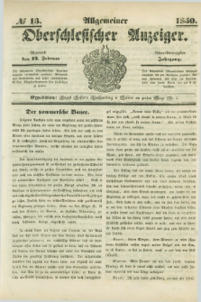 Allgemeiner Oberschlesischer Anzeiger. Jg.48, № 13 (13 Februar 1850)